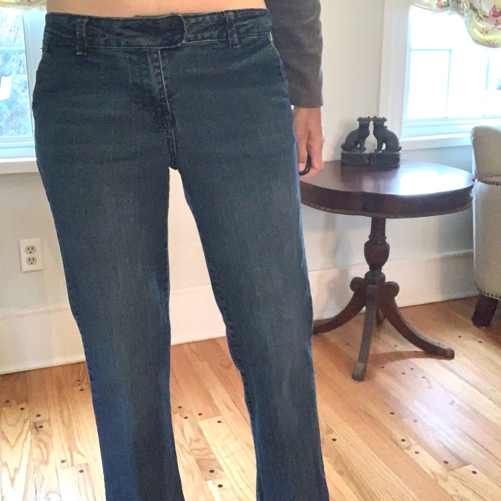 Salt works New York City stretch dark indigo blue jeans with snap pockets